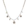 Colar de estrela de cinco pontas de ouro antigo de luxo original leve feminino estilo francês retrô pérola clavícula corrente all-match colar de alta qualidade
