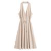 Comercio Exterior Venta al por Mayor Verano Nuevo Estilo Europeo y Americano Moda Elegante Encaje Halter Sin Mangas Cuello en V Vestido 1198010