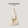 Moda Estilo Coreano Casual Bolsa de Ombro Único para o Dia a Dia Transfronteiriça Nicho Versátil Bolinhas Alça Larga Bolsa Tote Grande Capacidade