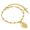 Pulsera de Cuentas Doradas Colgante Popular Transfronterizo Europeo y Americano Joyería Personalizada de Moda Accesorios de Nuevo Estilo 2025 para Mujeres