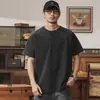 Camiseta de Manga Corta Lavada de Algodón Puro Versátil Vintage para Hombre, Verano, Moderna, Holgada, Pullover, Top Casual