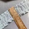 Borda de renda de tule plissado branca de 4,5 cm de largura para roupas de boneca Lolita e decoração DIY