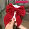 Pasador de Pelo con Lazo Rojo Adorno para el Cabello de Niñas Accesorios para el Cabello de Otoño e Invierno Pasador Festivo del Día Nacional Elegante Dulce Elegante Pinza Superior