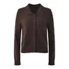 Marca S 2026 Otoño e Invierno Nuevo Cuello Polo Simple y Elegante Casual Versátil Conjunto de Chaleco Cardigan Tejido Superior