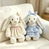 Solo Ropa de Muñeca32/36Cm Conejo Bonnie Peluche Ropa de Muñeca Palacio Soñador Azul Luna Gasa Vestido de Novia Ropa de Reemplazo
