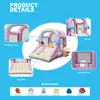 Castillo hinchable con tobogán de nube arcoíris de fábrica, habitación de trampolín hinchable para niños en casa, castillo hinchable pequeño