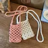 Bolsa de Teléfono Móvil Tejida Transfronteriza, Bolso de Hombro Cruzado Individual, Mini Bolso Multiusos, Bolso Casual con Textura, Bolso de Viaje de Lana