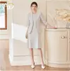 Moda Nueva Primavera y Otoño Pantalones Profesionales Verdes Caña para Mujer de un Botón, Corte Ajustado, Elegante Traje de Oficina Ropa de Trabajo