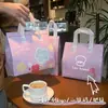 Bolsa para llevar no tejida desechable bolsa de papel de aluminio para helado empaque para llevar de té de leche bolsa de embalaje portátil con aislamiento para pastel