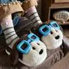 Pantuflas de algodón con marco de cachorro de dibujos animados para mujer, nuevo modelo otoño e invierno 2026, zapatillas de algodón cálidas de felpa antideslizantes de suela suave para hombre