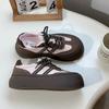 Zapatos Blancos de Cabeza Grande Beier para Mujer Cabeza Grande Nuevos Ins de Moda Nicho Suela Gruesa que Aumenta la Altura Zapatos de Plataforma Feos Lindos LZ6018