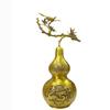 Venta al por mayor de calabazas de cobre de la suerte de la parte superior feliz, adornos de calabaza de latón huecos abiertos para el hogar y la oficina