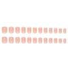 Uñas postizas de comercio exterior, color sólido, extraíbles, cortas, 24 piezas, sencillas, blancas, francesas