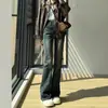 Jeans Acampanados Elásticos para Mujer, Estilo Popular Nuevo Primavera y Otoño 2026, Pantalones Acampanados de Cintura Alta Retro Americano Gris Cemento