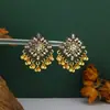 Pendientes de Colores Calientes de Venta Transfronteriza con Diseño Hueco y Tachuelas de Diamantes para Mujer, Pendientes de Estilo Étnico Bohemio, Accesorios de Oreja Exagerados Retro Europeos y Americanos