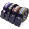 Cinturón de lona para hombre 3.2cm mujeres raya colorida nailon sin hierro no metálico hebilla de plástico cinturón casual para pantalones
