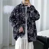 Camisa Paisley de Primavera y Otoño para Hombre, Estilo Hong Kong Marca Japonesa de Moda Chaqueta de Manga Larga, Camisa Cardigan Casual de Diseño Único