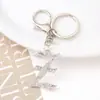 Explosões Transfronteiriças chaveiro de letra prateada pingente de carro metal strass acessórios de bolsa joias chaveiro atacado