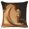 Funda de almohada de piel de melocotón transfronteriza Europea y Americana con estampado de luna dorada, suministros para el hogar, cubierta trasera, funda para cojín de sofá