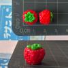 Mini accesorios de resina de fruta de simulación semitridimensional, fresa, melocotón, manzana, tamaño pequeño, horquilla, cordón, material de joyería, bolsa
