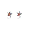 Pendientes de botón de estrella de cinco puntas irregulares con pedrería para hombre, Accesorios de pendientes versátiles de moda de nicho para mujer, Accesorios de lujo ligero con sensación de alta gama