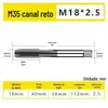 Machos de Máquina M35 com Cobalto, Revestidos de Titânio, Macho de Aço Rápido com Canal Reto, Macho Espiral de Contracorrente, Macho Espiral com Canal Quebra-Fio