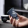 Miyan polvilhando azul cerâmica artesanal fragrância xícara de chá retrô xícara de chá de pé alto doméstico Xícara Mestra xícara única simples