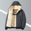 Chaqueta de algodón con capucha transfronteriza para hombre, abrigo de algodón con forro polar para hombre, abrigo de invierno con forro polar, chaqueta de algodón de grafeno cálida, chaqueta de algodón ultrasónica para hombre