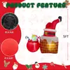 Mueve las Piernas arriba y abajo Papá Noel Chimenea Bolsa de Regalos LED Inflable al Aire Libre Adornos Navideños Decoraciones Transfronterizas