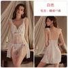 Guiruo lingerie sexy perspectiva sexy malha bordado renda profundo v tentação suspensórios camisola terno 4513