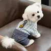 Ropa Transfronteriza para Perros Otoño e Invierno Estilo Delgado Teddy Bichón Bulldog Francés Correa-Arnés para Mascotas Ropa de Cuatro Patas Overoles para Perros Pequeños