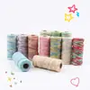 Nueva Cuerda de Cáñamo Teñida por Sección de 2 mm x 50 m, Gradiente Colorido, Hecha a Mano para DIY, Tejida, Cuerda para Etiqueta Colorida, Lanyard, Empaque de Caja de Regalo