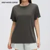 Top Casual de Manga Corta Redondo Simple Holgado de Lyocell para Mujer Ropa para Correr Fitness Yoga Camiseta D26088