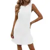 Vestido Sem Mangas Plissado Estilo Europeu e Americano Novo Primavera/Verão 2026, Vestido Curto Verde com Gola Redonda, Vestido de Férias Moderno e Elegante