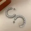 Pendientes de Aro Estilo Song Jia de Plata de Ley 925 para Mujer, Pendientes de Perla Personalizados Marca S de Lujo Ligero, Joyería para Orejas de Diamante Completo de Moda