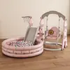 [Escada para Bebê com Escorregador para Uso Familiar Interno e Externo, Balanço para Crianças, Piscina de Bolinhas para Bebê, Bolas Oceânicas]
