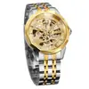 Nuevo Reloj Mecánico Forsining de Moda para Hombre, Venta Caliente Europea y Americana, Rombo de Cristal, Correa de Acero Sólido, Hebilla de Mariposa