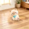 Nuevo Estilo Gatito Travieso Micro-Paisajismo Jardinería DIY Accesorios de Bola de Cristal, Gatito Juguetón Abrazando Ovillo de Lana Figura de Resina