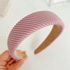 Diadema de Tela de Color Puro Retro Coreano con Cabeza de Esponja, Diadema Alta para Cara de Calavera, Pasador para Cabeza Pequeña, Paquete de Pelo de Punto Versátil para Salir