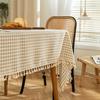 Nueva mantelería de espiga estilo japonés, cubierta gruesa para mesa de café, mantel de cuadros frescos, rectangular simple para el hogar, comida