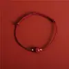 Cuerda de Mano Loto Cinabrio Cuentas de Buena Suerte Pulsera Tejida de Cuerda Roja para Mejor Amigo Pareja Pulsera de Estudiante Femenina 2024