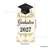 Transfronterizo Nuevo Temporada de Graduación 2027 Tela de Fondo de Arco Largo Patrón Floral Dorado de Lujo Ligero Tela de Fondo Temática de Graduación