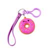 Llavero de goma suave de PVC con forma de donut personalizado, llavero estéreo personalizado, colgante para bolso, colgante para llaves de pareja