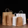 En stock tamaño bolsa para llevar té de leche bolsa de papel Kraft logo impreso bolsa de compras para ropa bolsa de regalo publicitaria bolsa de papel portátil