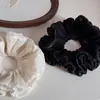 Elástico de Cabelo Elegante Estilo Francês com Flor em Botão Plissada, Prendedor de Cabelo Simples de Alta Moda, Novo Acessório de Cabelo