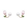 Pendientes de Perla Tulipán de Diseño Original de Diseñador Coreano Pendientes Elegantes de Gama Alta de Moda Venta al por Mayor
