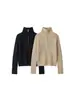 Moda femenina transfronteriza, nueva colección de otoño, estilo europeo y americano, top de punto texturizado con cremallera moderno 6771200