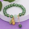 Pulsera de Cuentas de Trébol de Cuatro Hojas Pulsera de Vidrio de Trébol de Cuatro Hojas Estilo Chino Joyería Mejor Amiga Hebilla de Seguridad Pulsera Fresca Venta al por Mayor