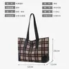 Bolsa Tote Xadrez Novo Estilo Transfronteiriça Bolsa de Ombro Feminina Estilo Coreano Grande Capacidade Bolsa de Braço Bolsa de Mão Simples Feminina para o Dia a Dia