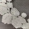 Encaje soluble en agua de hilo de algodón vintage francés, bordado floral, accesorio decorativo para el escote y el dobladillo del vestido de mujer